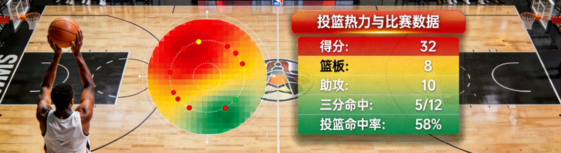 篮球运动员投篮热力图与比赛数据