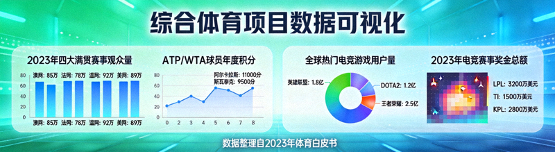 综合体育项目如网球、电竞等数据可视化展示
