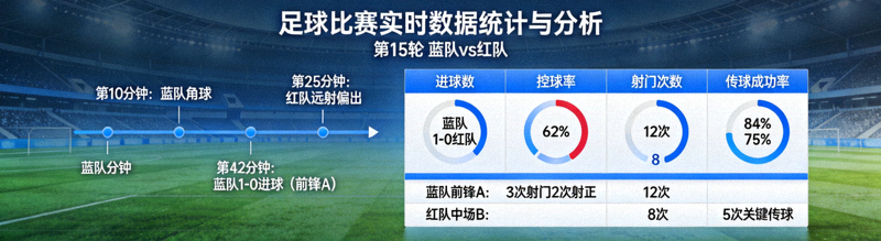 足球比赛实时数据统计与分析图表